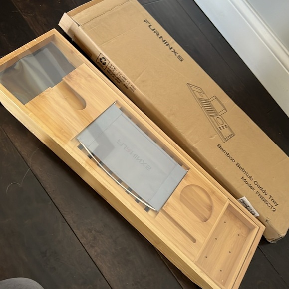 Bamboo boho Bathtub Caddy Tray NIB - Picture 5 of 10